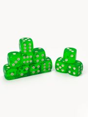 Кубики игральные, 1.6×1.6 см, набор 50 шт., зелёные