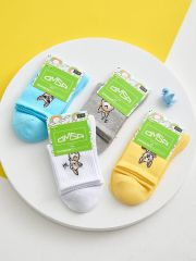 Omsa Носки OMSA kids Calzino 21P73 с рисунком на резинке (Корги) Grigio Melange (Серый)