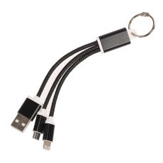 2502717 Кабель-брелок 2 в 1 LuazON, microUSB/Lightning - USB, 1 А, в виде брелка, золотистый