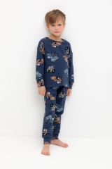 CROCKID Пижама К 1587 синий космос, тракторы