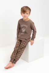 547465 CROCKID Пижама сосновая кора, праздничная клетка