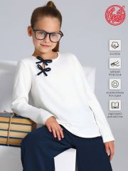 546605 Апрель Лонгслив сливки+темно-синий