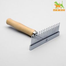 Расчёска-грабли Wood с зубьями разной длины, деревянная ручка, 12.5×9.5 см