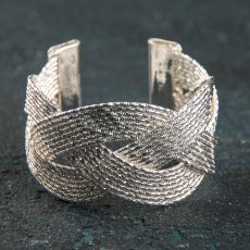Кольцо для салфетки «Коса», 6×5×3 см, серебристое