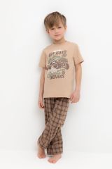 CROCKID Пижама К 1599 кунжут, праздничная клетка