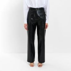 Брюки из экокожи женские MINAKU: Eco leather, чёрные, размер 44
