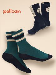 UEGL3363/1(2) PELICAN Носки Темно-синий/изумрудный