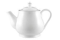 Чайник заварочный, 1 л, фарфор P, белый, с серебристым кантом, White Platinum, 63329