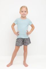 540657 CROCKID Пижама голубой, цветочный микс
