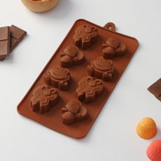 9629262 Форма для шоколада Доляна «Насекомые», силикон, 22×11,5×2 см, 8 ячеек, цвет коричневый