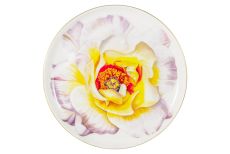 Тарелка десертная, 19 см, фарфор F, белая, с золотистым кантом, Камелия, Flowers, 59117