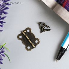 3539219 Петля накладная фигурная угол открывания 180 градусов + гвозд. набор 10 шт 2х1,7 см