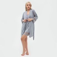 Набор женский (халат, сорочка) KAFTAN, р. 40-42, серый