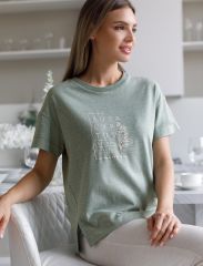 506608 VILATTE Футболка оливковый меланж_eucalyptus