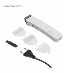 1139837 Машинка для стрижки LuazON LTRI-21, АКБ 600 мАч, насадки 3, 6 и 9 мм, LED-индик., белая
