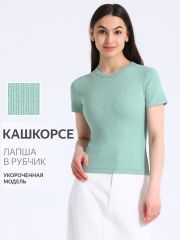 531152 Апрель Футболка серо-зеленый