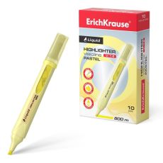 ЦЕНА ЗА 2 ШТ! 9444067 Маркер текстовыделитель ErichKrause Liquid Visioline V-14 Pastel, 0.6-4.0 мм, жидкие чернила на водной основе, жёлтый