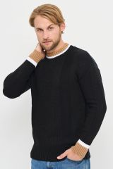 7242-15047-9500/5300521/501 Джемпер NEWVAY Черный/ристретто/белый