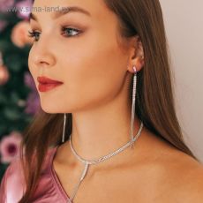 Серьги висячие со стразами 