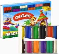 Пластилин 12 цв. 180 г ассорти со стеком Creativiki