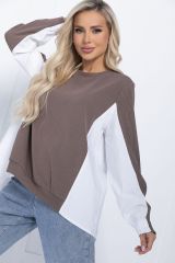 456373 LT Collection Джемпер бело-коричневый