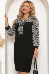 П4198 LT Collection Платье чёрный, белый