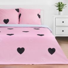 5424339 Постельное бельё евро «Этель» Pink heart, поплин