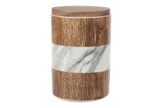 Банка для сыпучих продуктов, 1,1 л, фарфор P/бамбук, коричневая, Wood&Marble, 63064