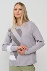 9242-94141-6100199/293/6400173 Джемпер NEWVAY Туман/белый/титаниум