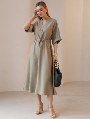 510874 VILATTE Платье св.оливковый