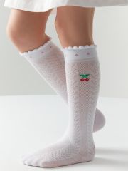 Omsa Гольфы OMSA kids Gambaletto 32A01 ажурные с рисунком на резинке и пикотами Bianco (Белый)