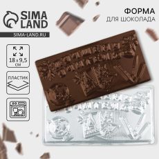 9660704 Форма для шоколада - плитка «Лучшему учителю», 18 х 9.5 см