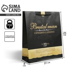 АКЦИЯ! ЦЕНА ЗА 3 ШТ! Пакет подарочный ламинированный, упаковка, Best of the best, ML 21 х 25 х 8 см