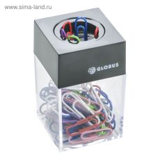 4852946 Диспенсер для скрепок GLOBUS, магнитный (скрепки цветные: 50 шт., 28 мм)
