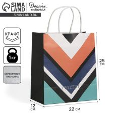 АКЦИЯ! ЦЕНА ЗА 3 ШТ! Пакет подарочный крафтовый, упаковка, Present, 22 х 25 х 12 см