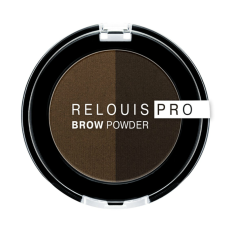 027153 Relouis. Тени для бровей Pro Brow Powder №03 DARK BROWN 3 г