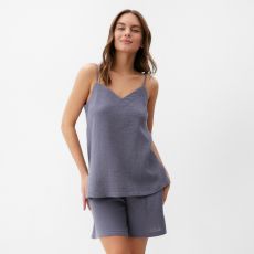 Пижама женская (майка, шорты) KAFTAN Basic размер 40-42, серо-синяя