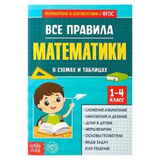 5101585 Сборник для 1–4 классов «Все правила математики», 44 стр.