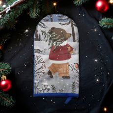 Варежка-прихватка «Этель» Forest bear 15×28 см, саржа, 100% хлопок, ватин 250 г/м²