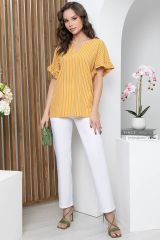 К5747 LT Collection Костюм горчица, белый