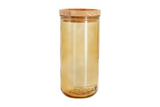 Банка для сыпучих продуктов, 820 мл, стекло/дерево, светло-коричневая, Jars, 63297