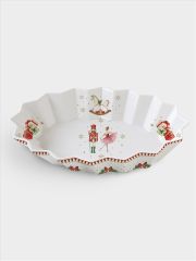 Блюдо, 25х17 см, фарфор P, овальное, белое, Щелкунчик и фея, Magie de Noel