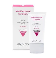 ARAVIA Prof CC-крем защитный SPF-20 для лица Multifunctional CC Cream / 01 ванильный, 50 мл