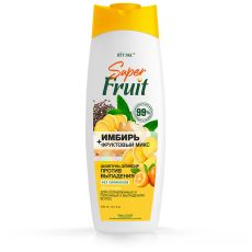 031664 Витэкс Super FRUIT. Шампунь-эликсир «Имбирь + фруктовый микс» ПРОТИВ ВЫПАДЕНИЯ для ослабленных и склонных к выпадению волос БЕЗ СИЛИКОНОВ, 500 мл