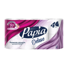 Туалетная бумага Papia Deluxe 4 слоя, 8 рул