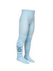 Omsa Колготки OMSA kids Collant 11P62-2 с рисунком (кот и зайчик) Blu Сhiaro (Голубой)