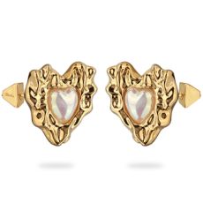 Серьги Страсть (смола белая; покрытие золото), Есть комплект