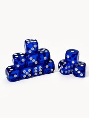 Кубики игральные, 1.6×1.6 см, набор 50 шт., синие