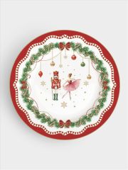 Тарелка закусочная, 19 см, фарфор P, белая, Щелкунчик и фея, Magie de Noel