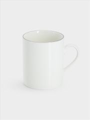 Кружка, 300 мл, фарфор P, белая, с серебристым кантом, White Platinum